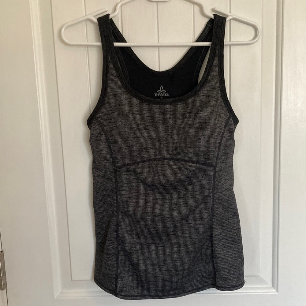 Prana Padded Open Back Tank Top Dark Gray